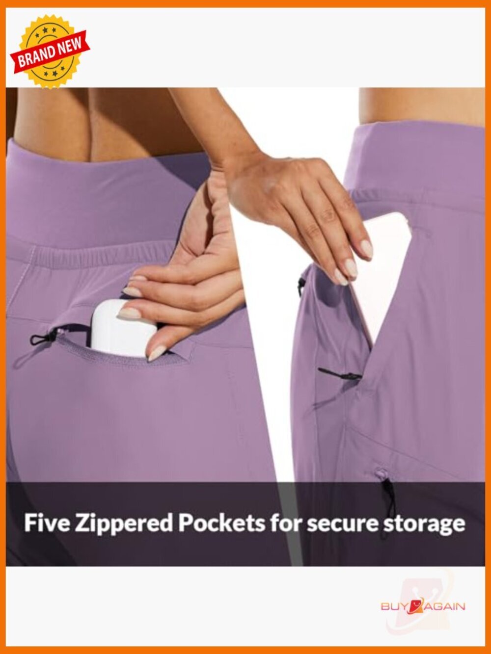 High Waist Hiking Joggers Quick Dry UPF50+ 5 Pockets - Picture 7 of 7